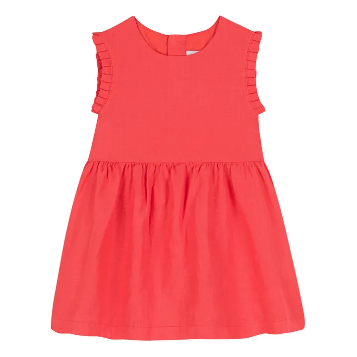 Petit Bateau Robe sans Manches en Lin | Rose