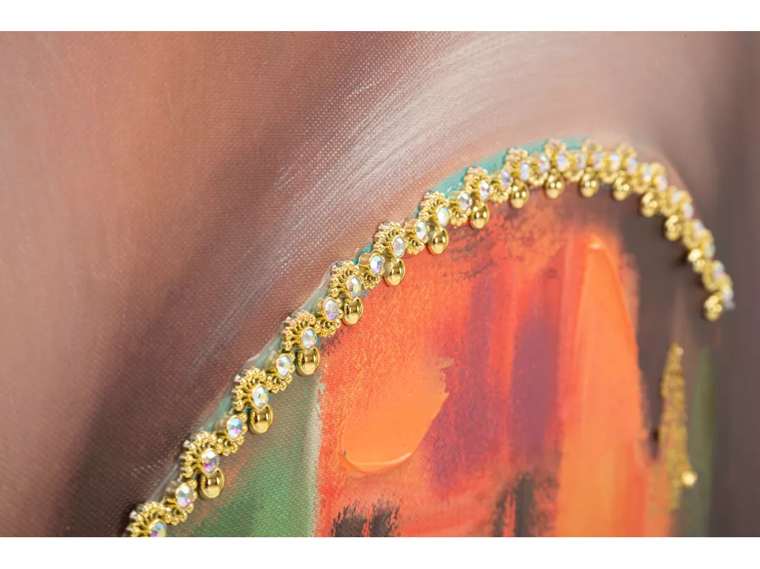 Peinture femme multicolore sur toile avec cadre 82x4,5x122 cm