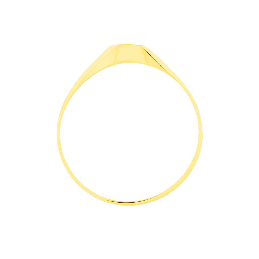 Chevaliere Or Jaune Ovale Soleil