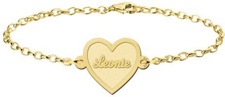 Gouden armband met hartje inclusief gravure Names4ever