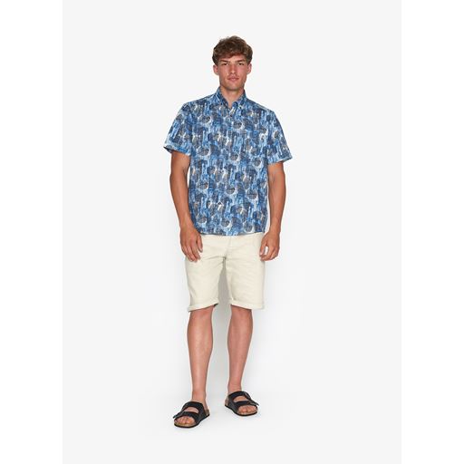Signal Gunnar Leave Print Skjorte, Blue Captain, XXL