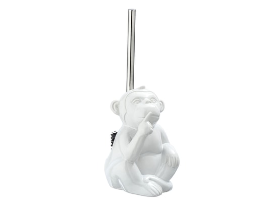WENKO - Brosse wc monkey quiet en céramique - blanc