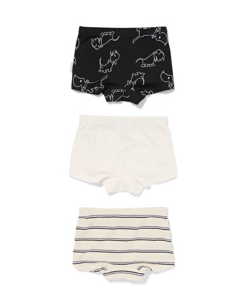 boxer Takkie en coton extensible pour enfant - 3 pièces noir