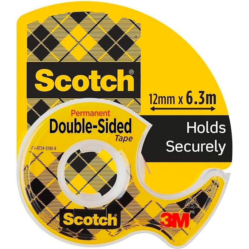 Dévidoir adhésif Scotch double face avec rouleau - Longueur 6,3 m