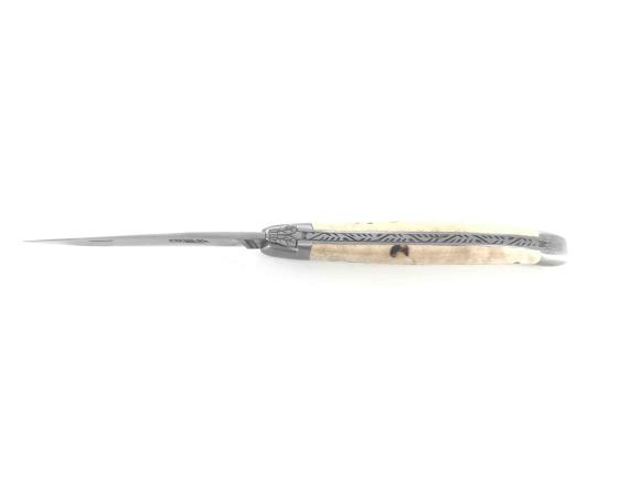 Laguiole Tradition 12 cm - 2 mitres - Bouleau Madré Couteau de Poche Forge de Laguiole