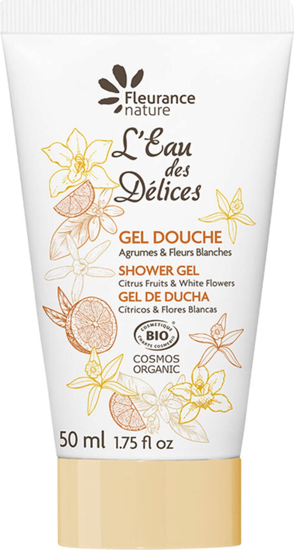Fleurance nature  L'Eau des Délices Shower Gel Citrus Fruits & White Flowers, 50 ml