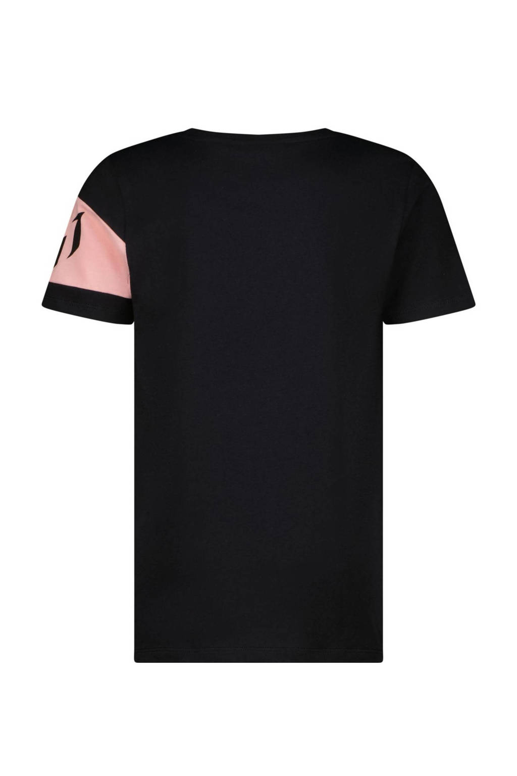 Messi T-shirt Captain met printopdruk zwart/lichtroze