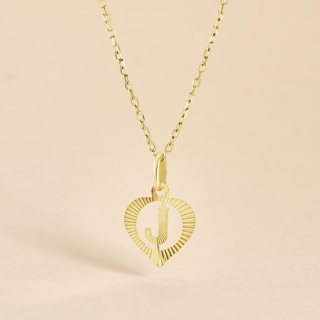 Pendentif Eudocie Coeur Lettre Or Jaune