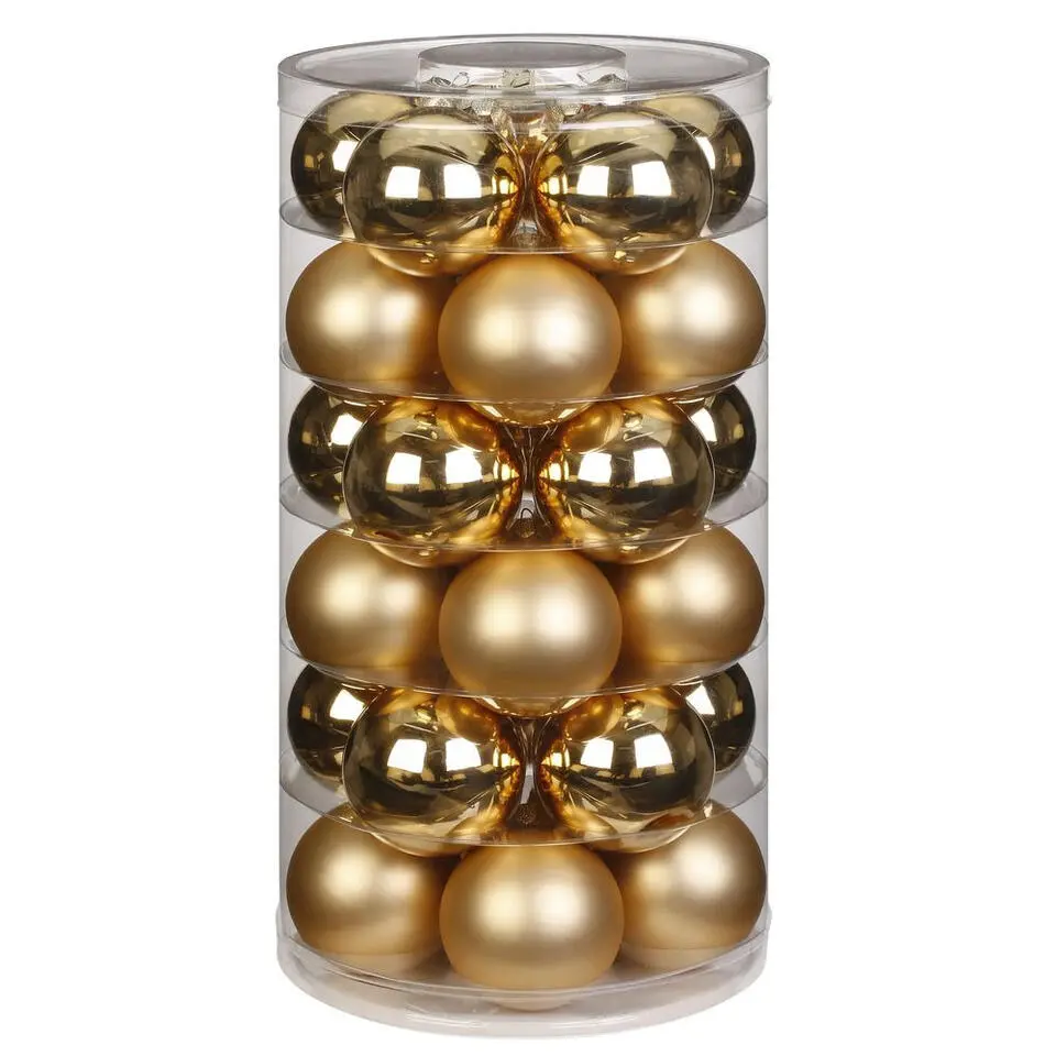 Christmas Goods Kerstballen set - 30x stuks - glas - goud - 6 cm