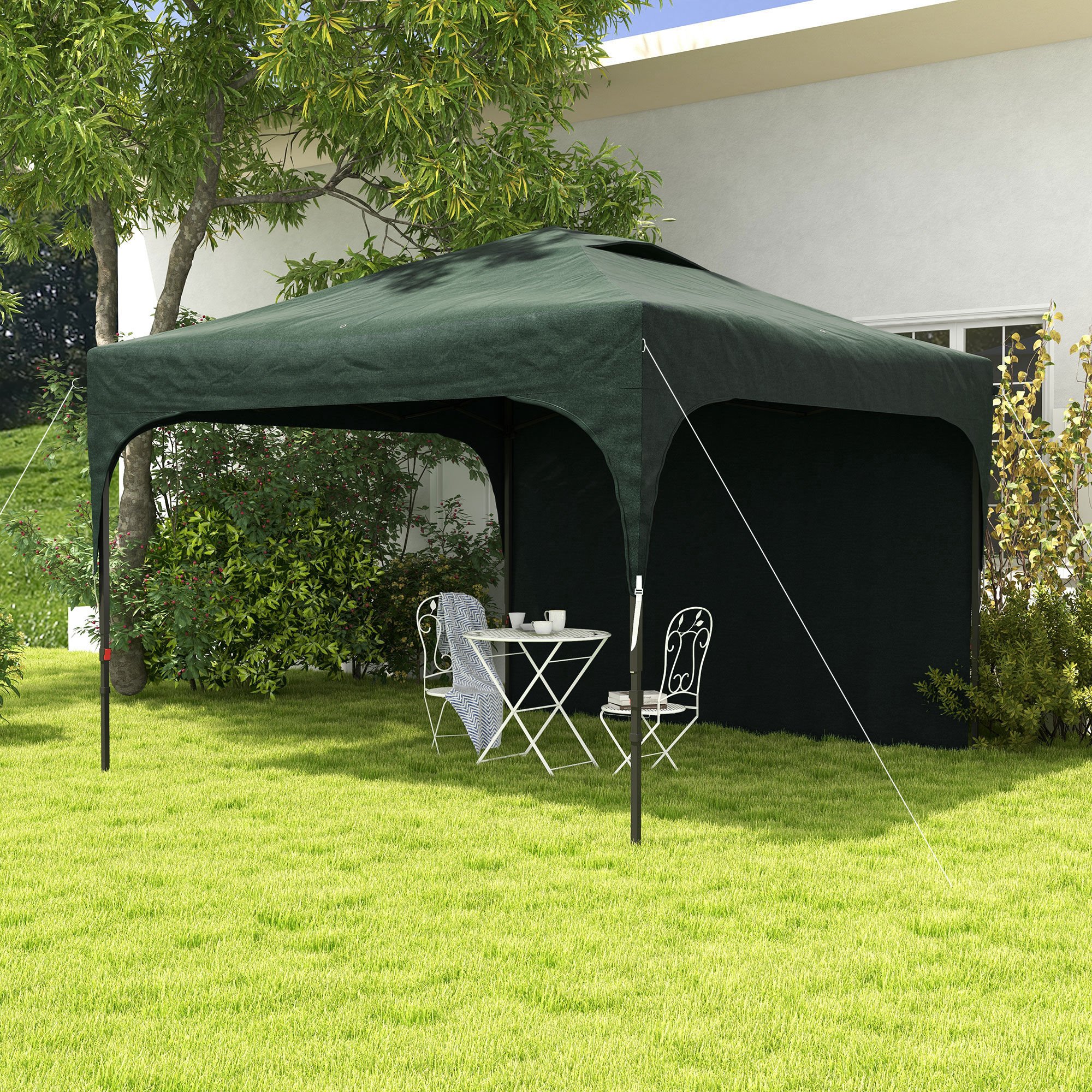 Tenda dobrável verde Outsunny