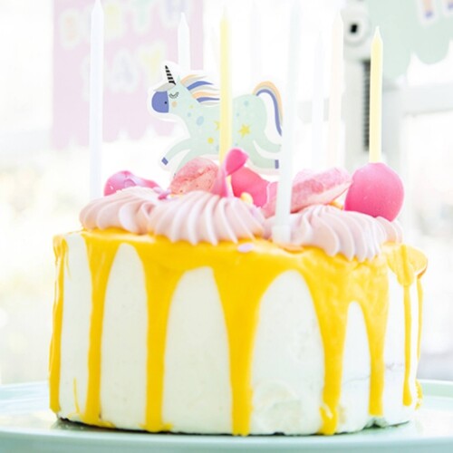 Feestkaarsen eenhoorns en regenbogen - 11st