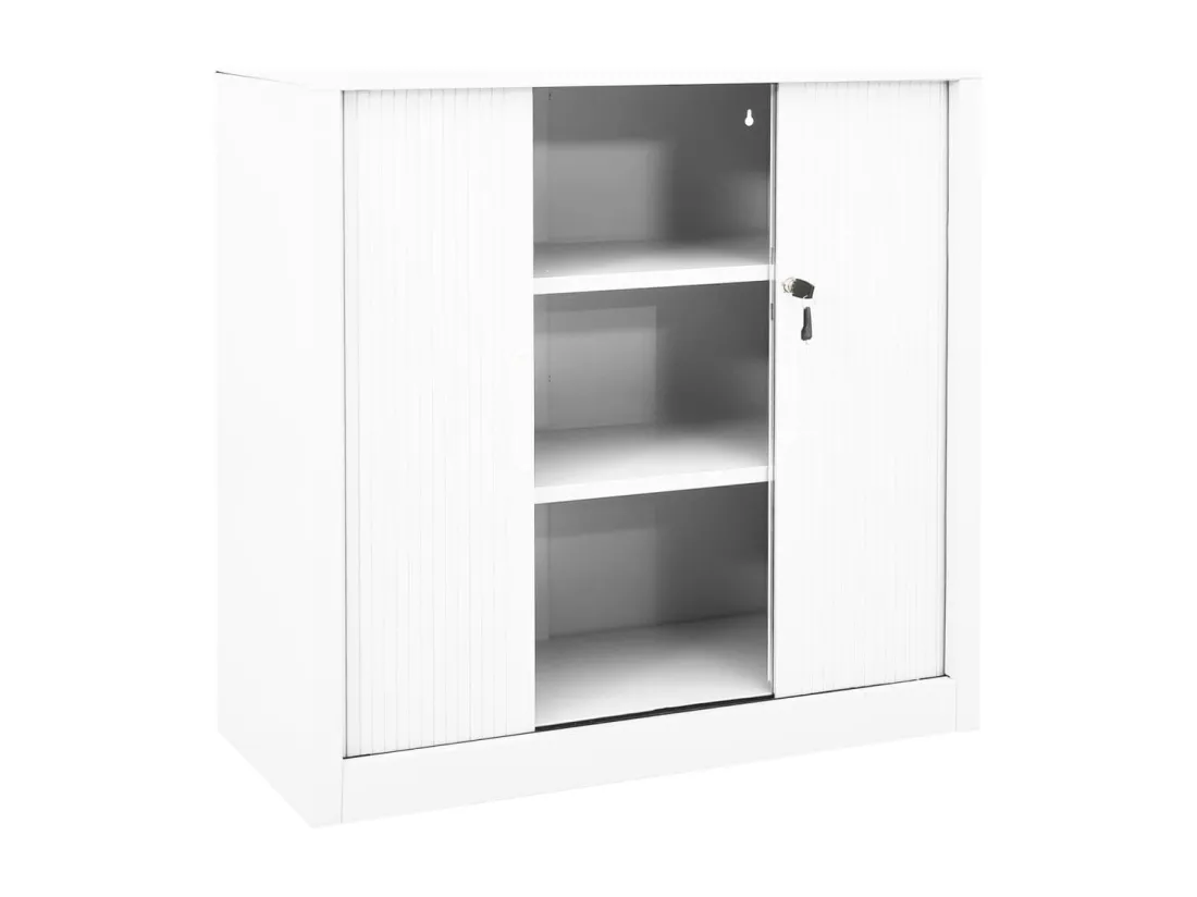 Armoire à portes coulissantes Blanc 90x40x90 cm Acier