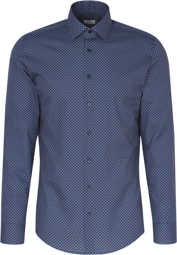 Seidensticker Business Shirt Slim Long sleeve Kent-Collar Print Green