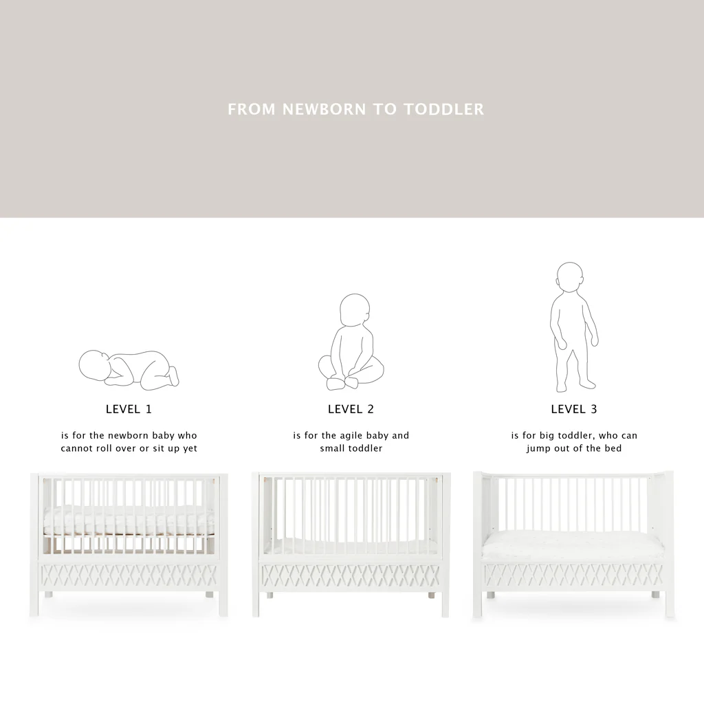 Harlequin Babyseng, 60x120cm, FSC Mix - Hvid