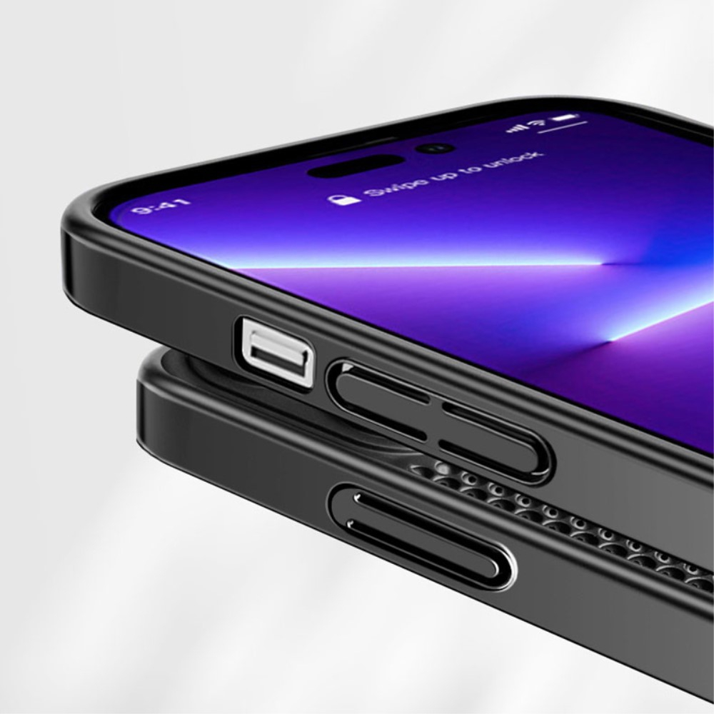 iPhone 15 Pro Hybrid Hardcase Hülle im Waben Design mit Kameraglasschutz - Dunkelblau