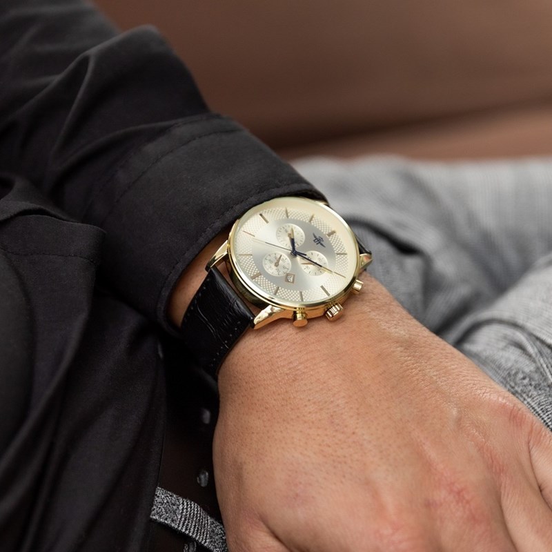 Montre Homme M. JOHN bracelet Cuir Noir