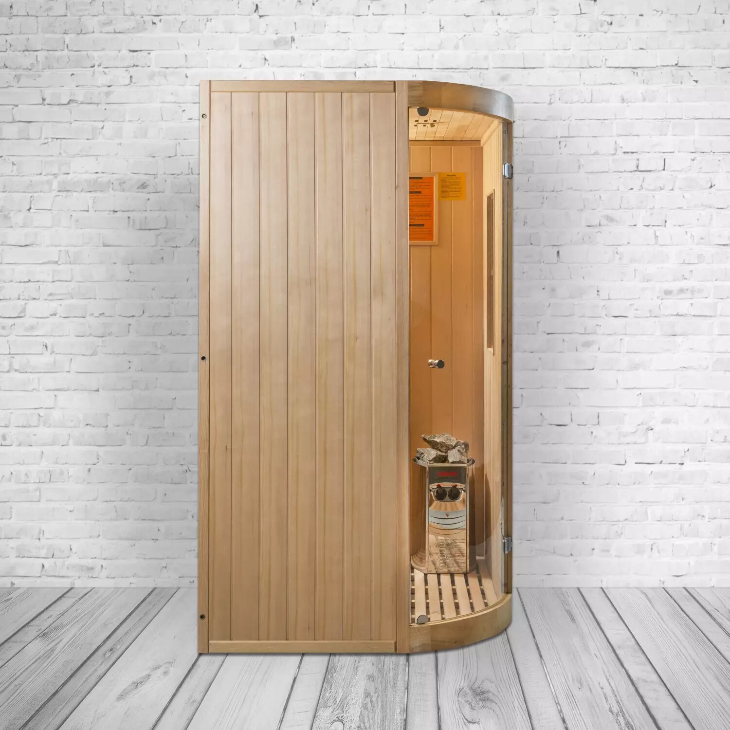 PureHaven Infrarotsauna kombiniert mit Saunaofen aus kanadischem Hemlockholz energiesparend Saunasteine - versch. Ausführungen