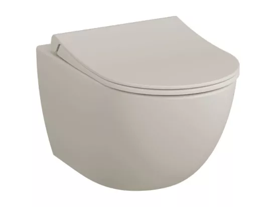 WC suspendu sans bride VITRA Sento taupe mat + abattant