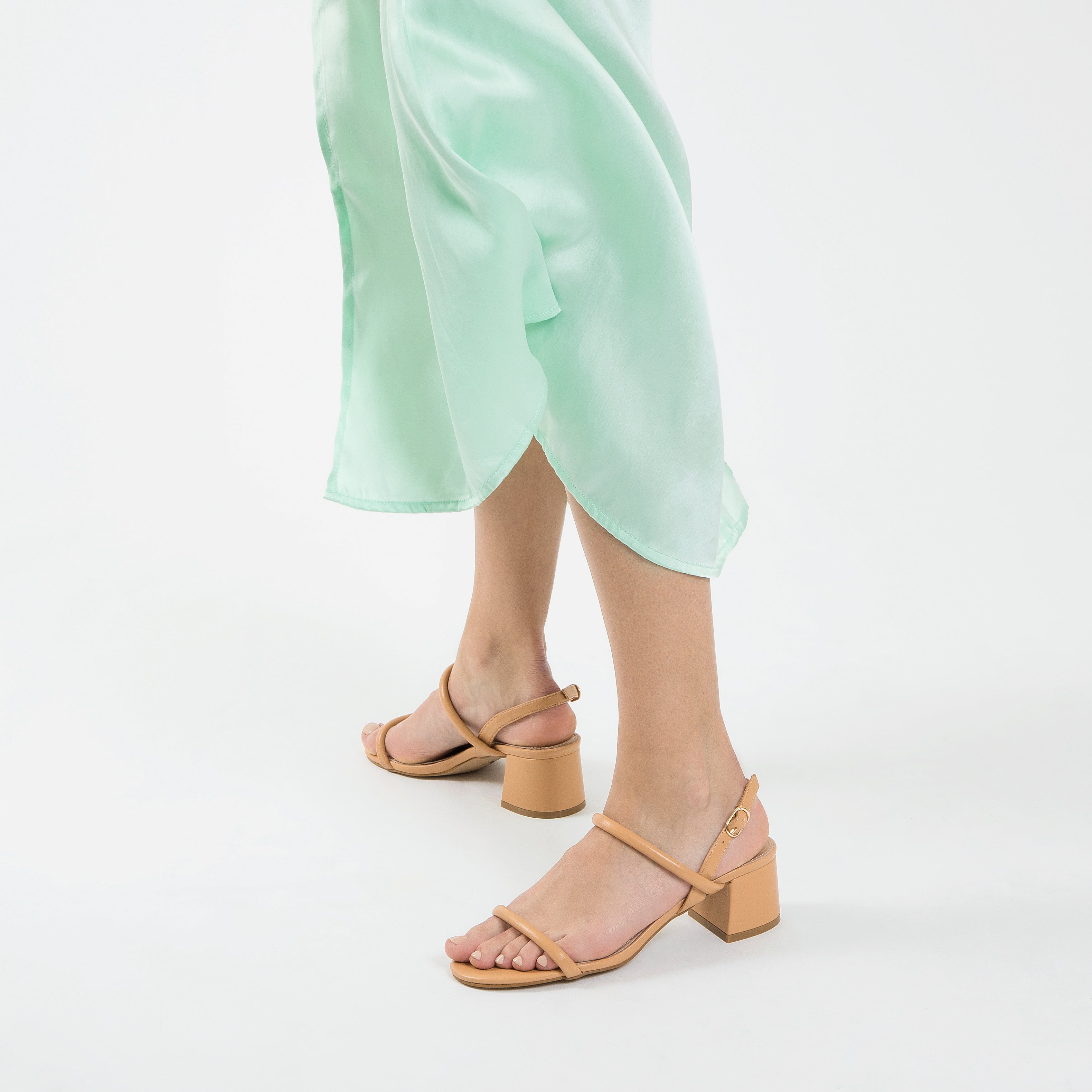 Sandales à talon, Compensées-Sandales à talon minimalistes Oriane caramel