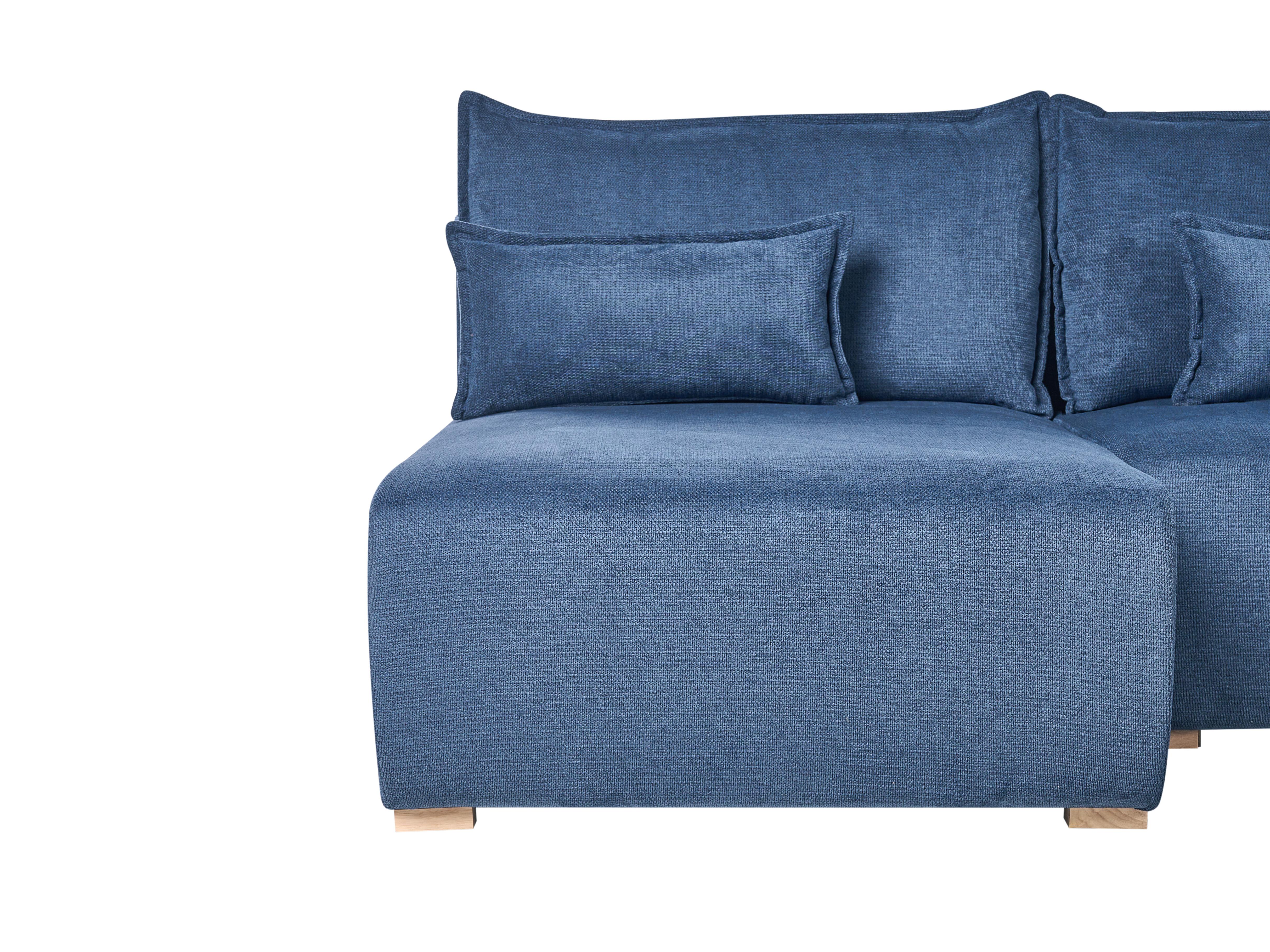 Modulaire hoekbank NERBO Stof Blauw rechtszijdig