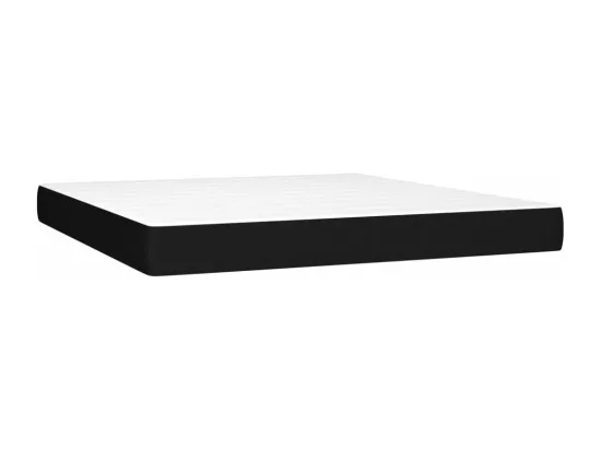 Sommier tapissier avec matelas et LED Noir 160x200 cm Tissu
