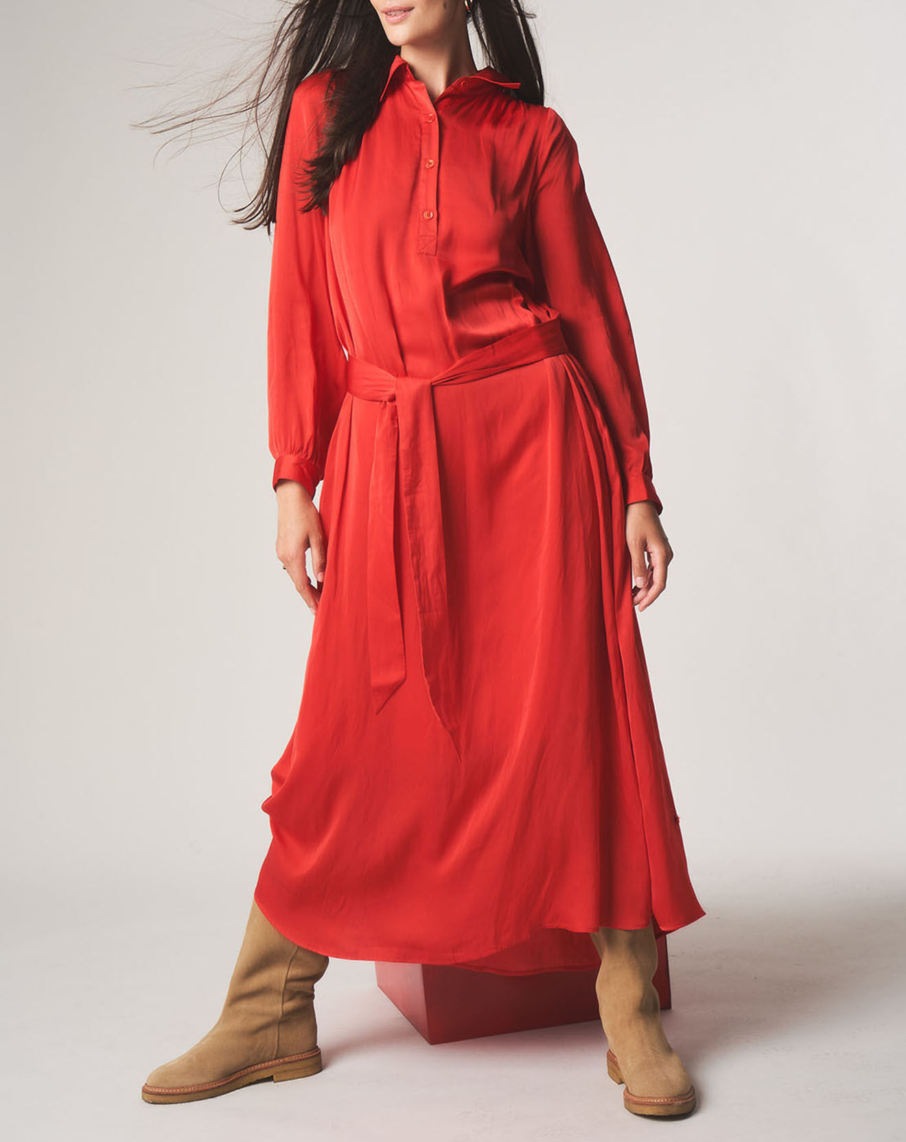 Stella Forest Robe chemise midi Judy rouge