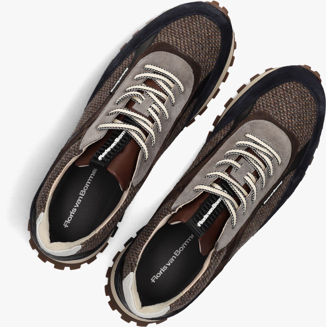 bruine floris van bommel lage sneakers sfm-10156 de grommer