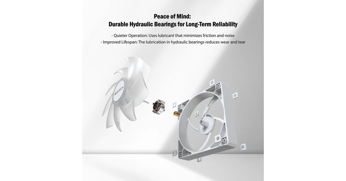 MontechGF120 ARGB PWM 3 in 1 Pack case fans  (Wit, 3 stuks, 120 x 120 x 25 mm)