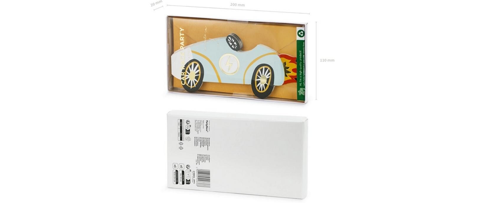 Einladungskarte Auto mix, 6 StückGeburtstagseinladungen für Auto-Fans