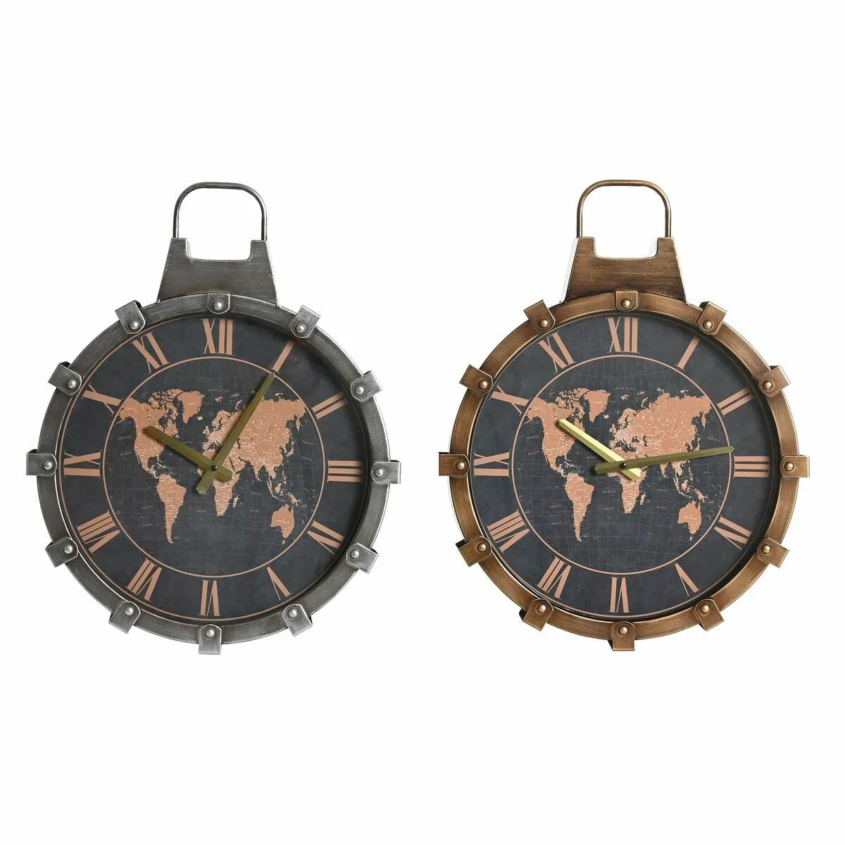 DKD Home Decor Horloge murale - Verre, 42x54 cm