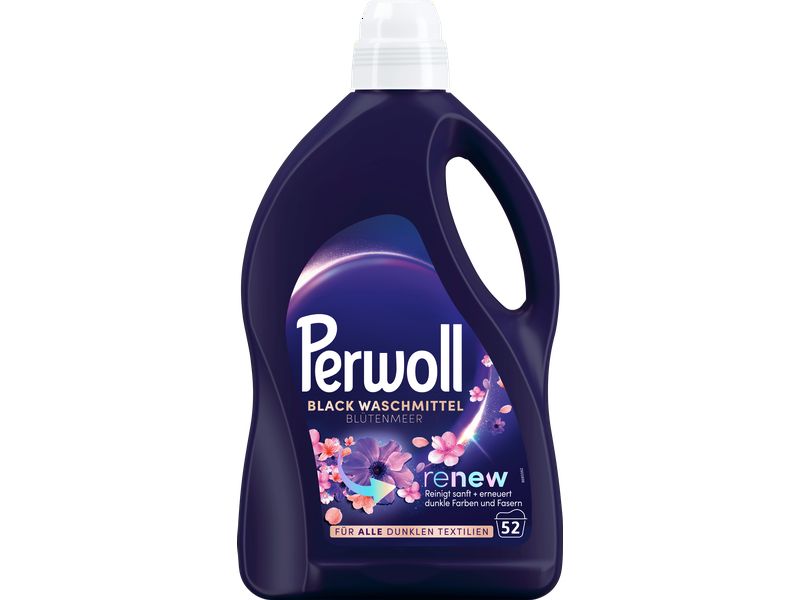 Perwoll Flüssigwaschmittel Black Blütenmeer 2.6 l Feinwaschmittel für schwarze und dunkle Wäsche