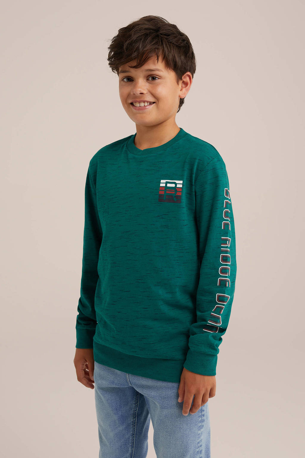 WE Fashion gemêleerde sweater sea storm