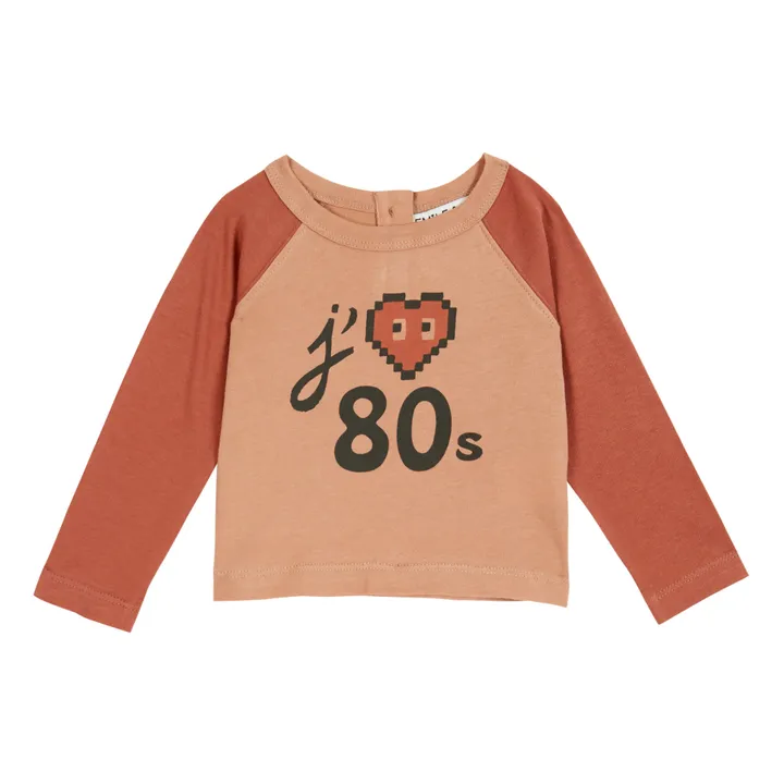 Emile et Ida T-Shirt Coton Bio Bicolore 80s | Rouille