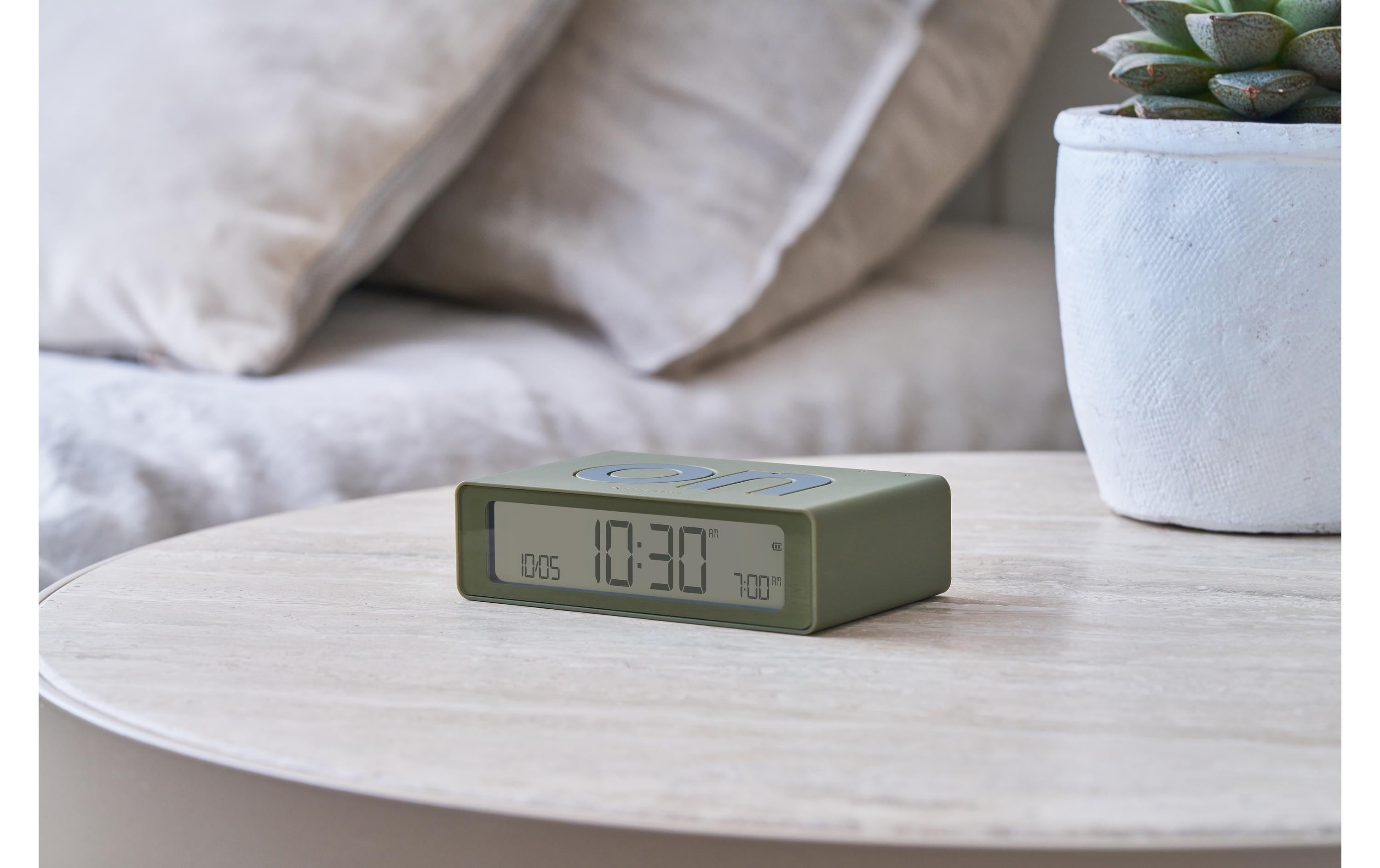 Digitalwecker Flip Mini KakhiMini LCD-Wecker mit Umkehrfunktion (On/Off)