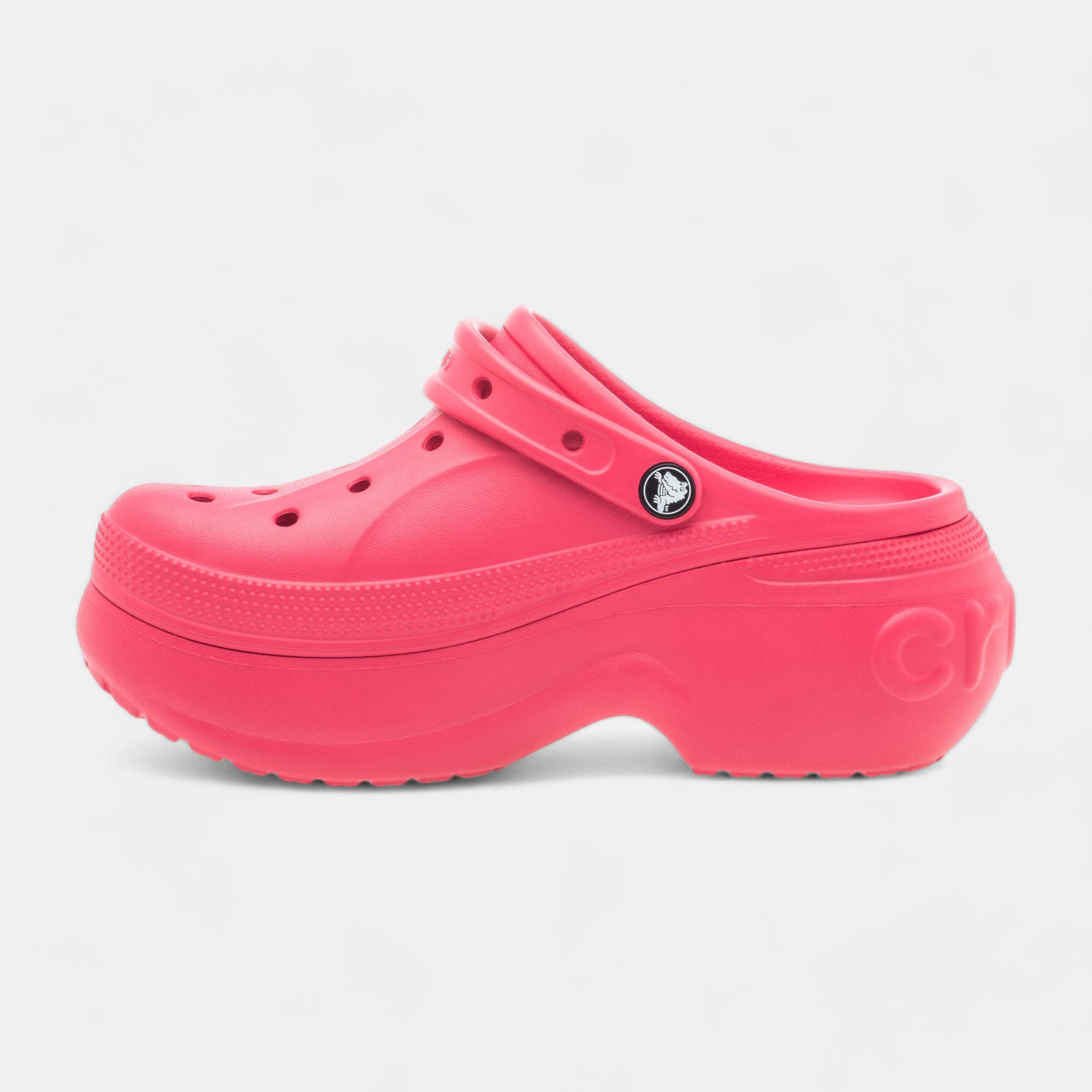 Claquettes de plage à talon compensé Femme fuchsia