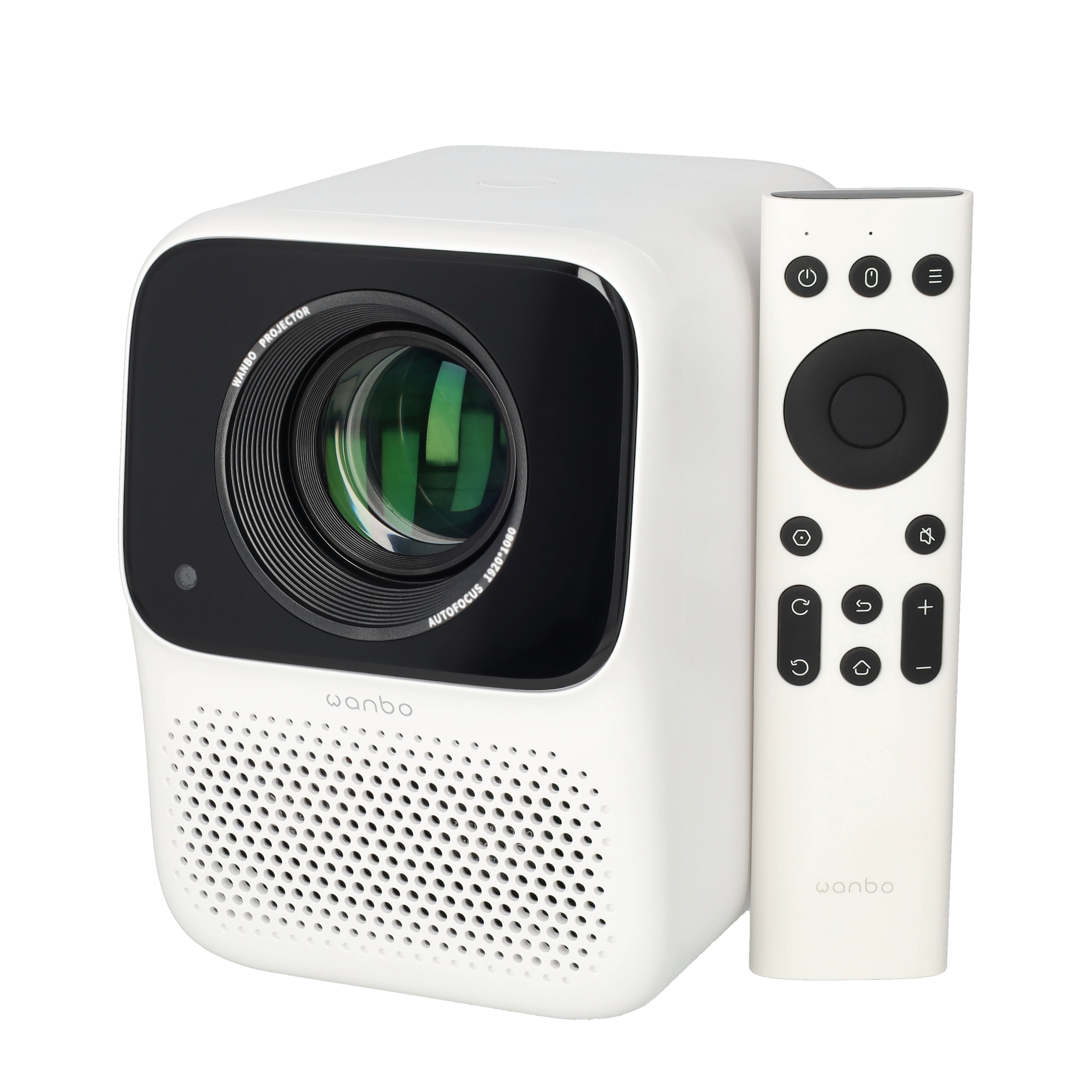 Wanbo T2 Max (New) Multimedia LED Projektor Beamer Heimkino 1080p Full HD / HDMI / Wifi / USB A / 3.5mm Klinke und Fernbedienung - Weiss