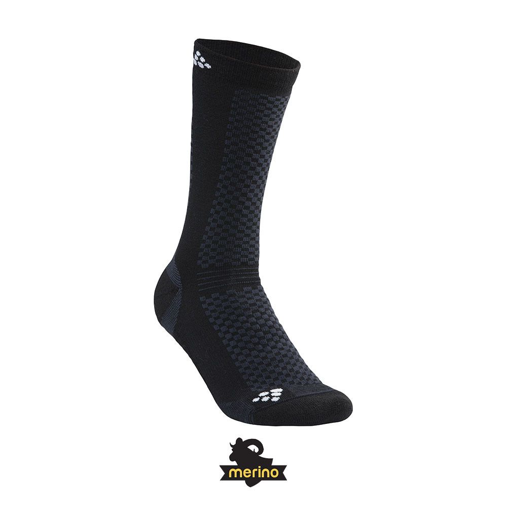Lot de 2 paires de chaussettes mi-hautes WARM noir/blanc