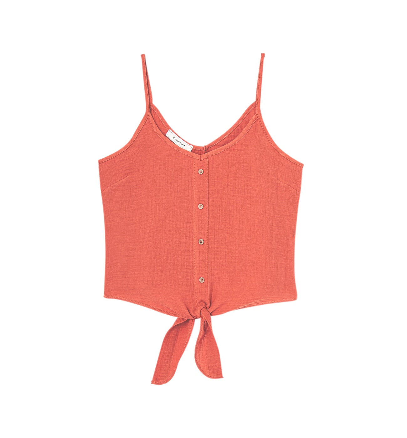 Top en gaze de coton - Terre de sienne