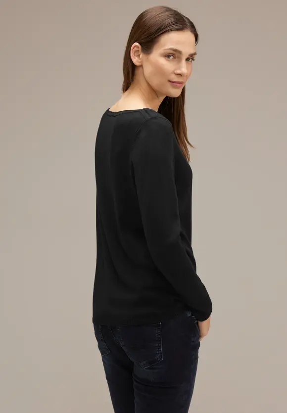 U-Boot Ausschnitt Pullover - Black