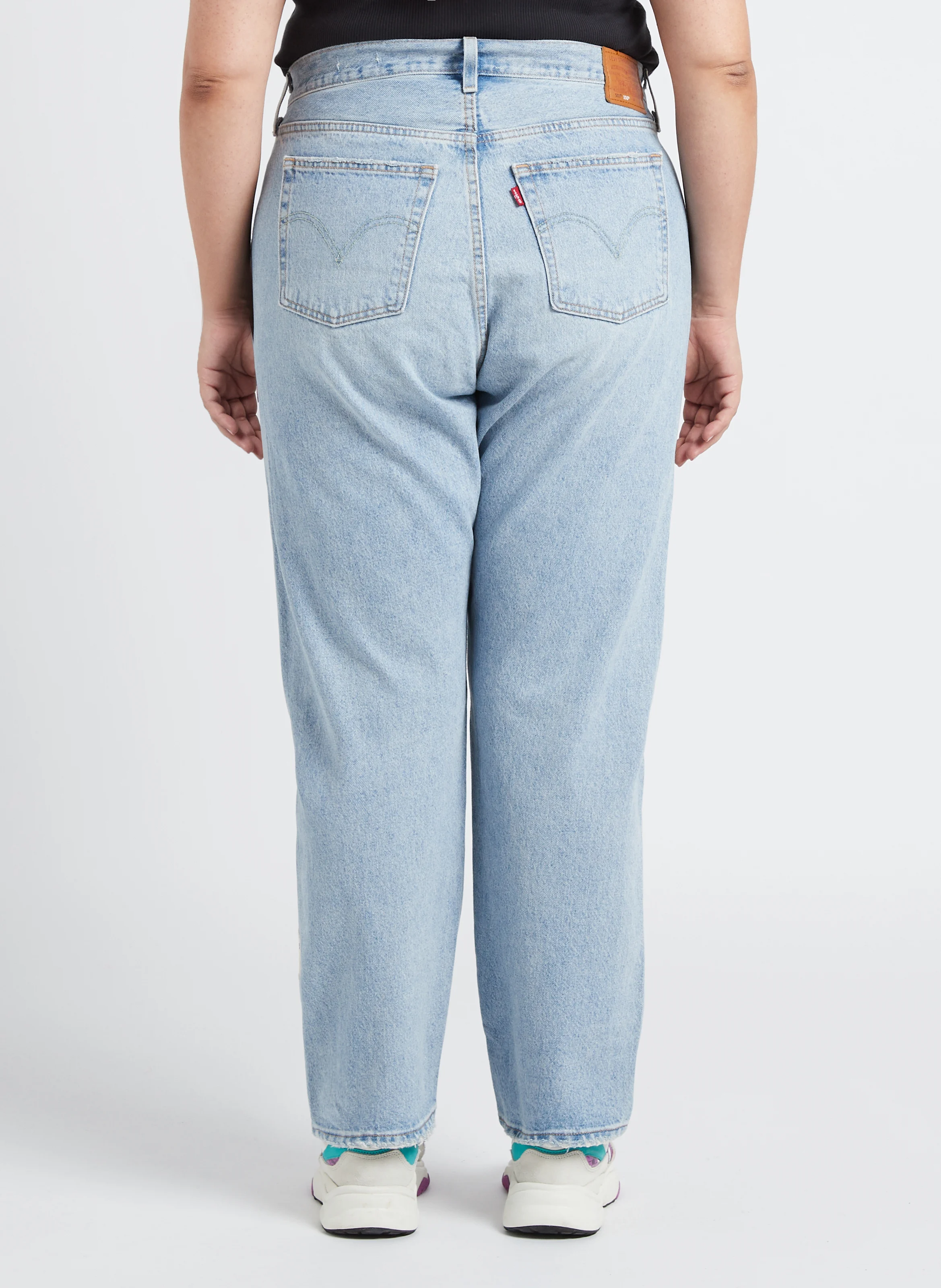 PL 501 JEANS FOR WOMEN - Jean droit délavé en coton mélangé | Jean Délavé