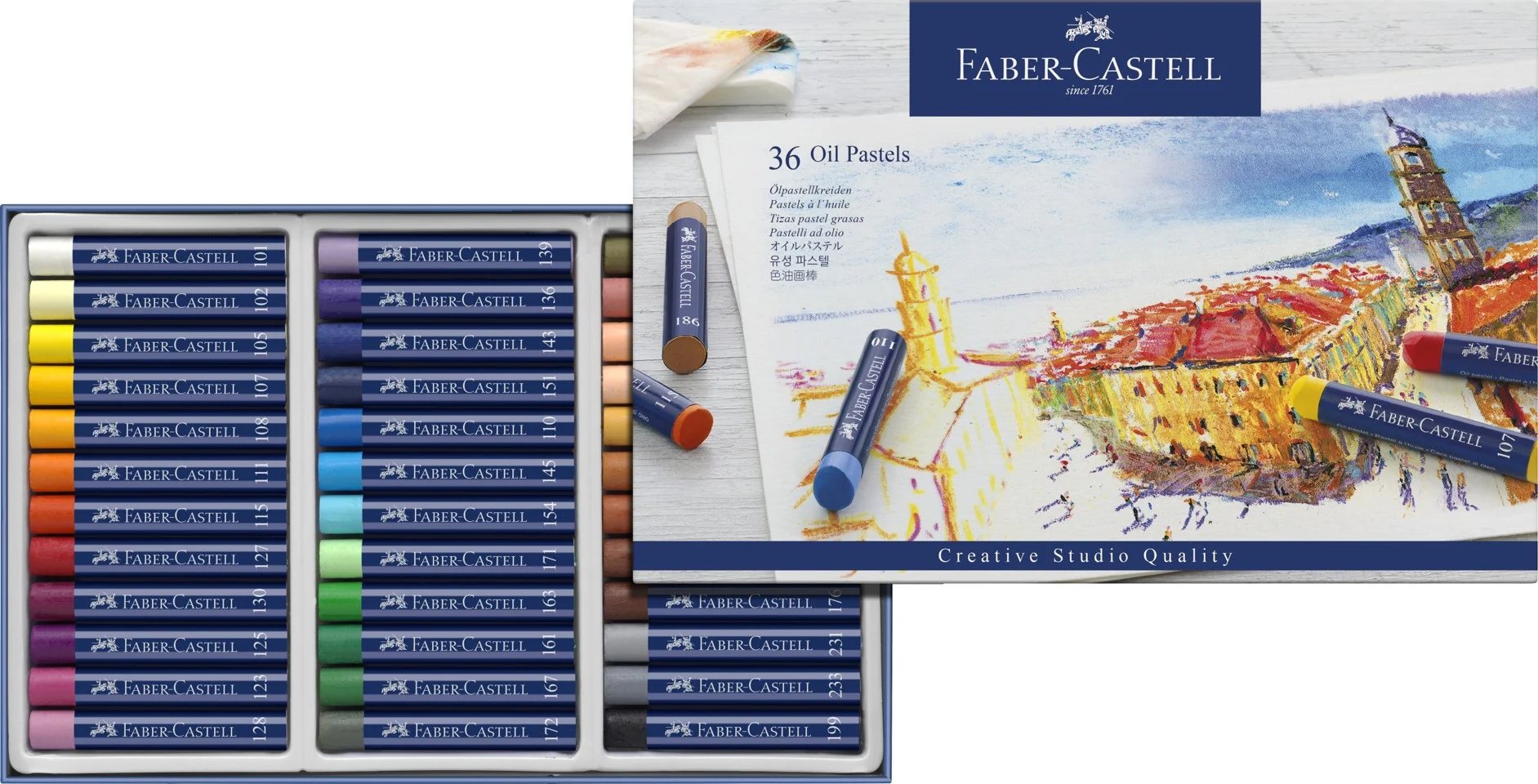 Faber-Castell - Oliekridt STUDIO QUALITY, æske med 36 stk (127036)