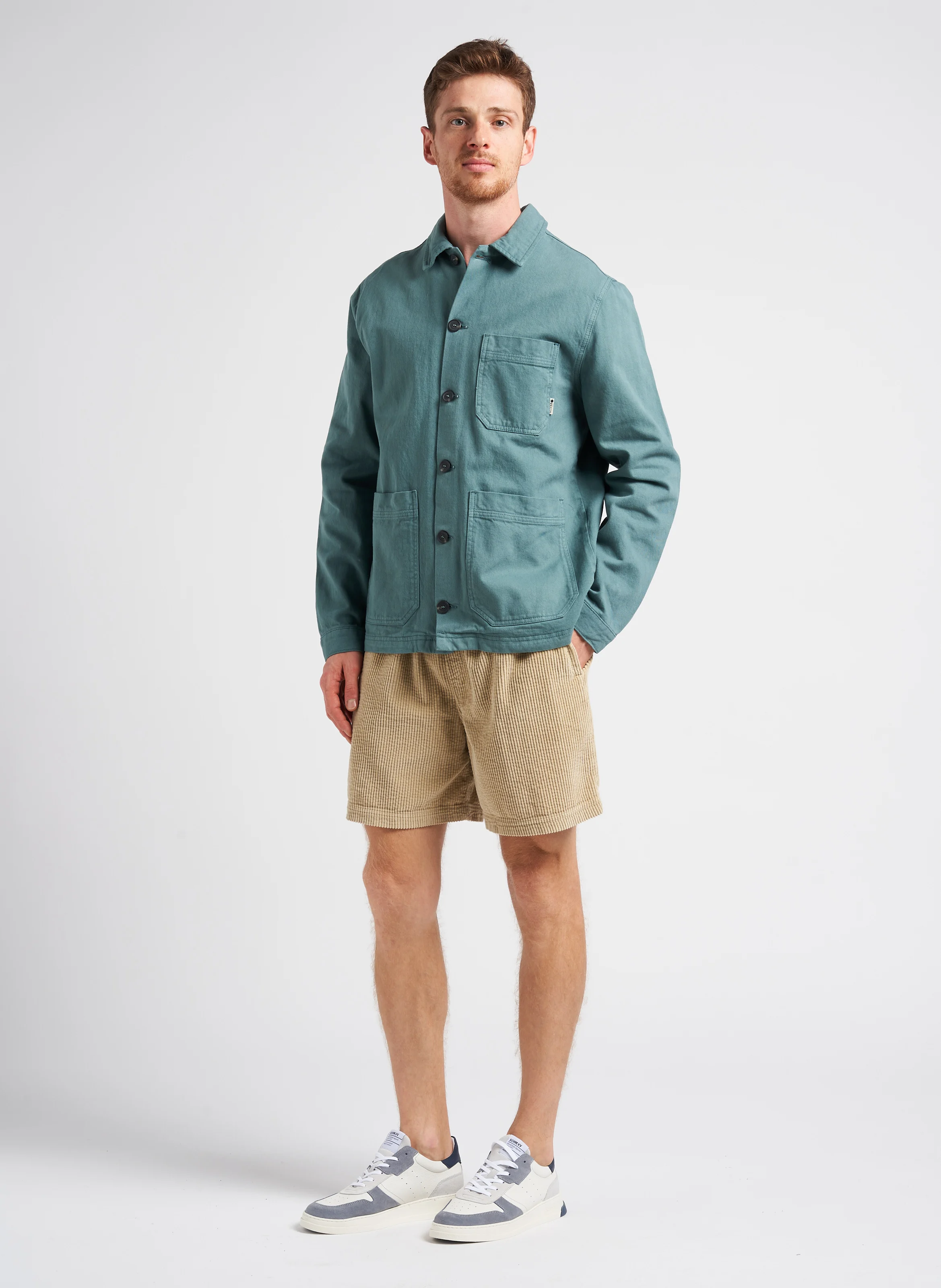 LORGE - Veste col pointu en coton| Bleu