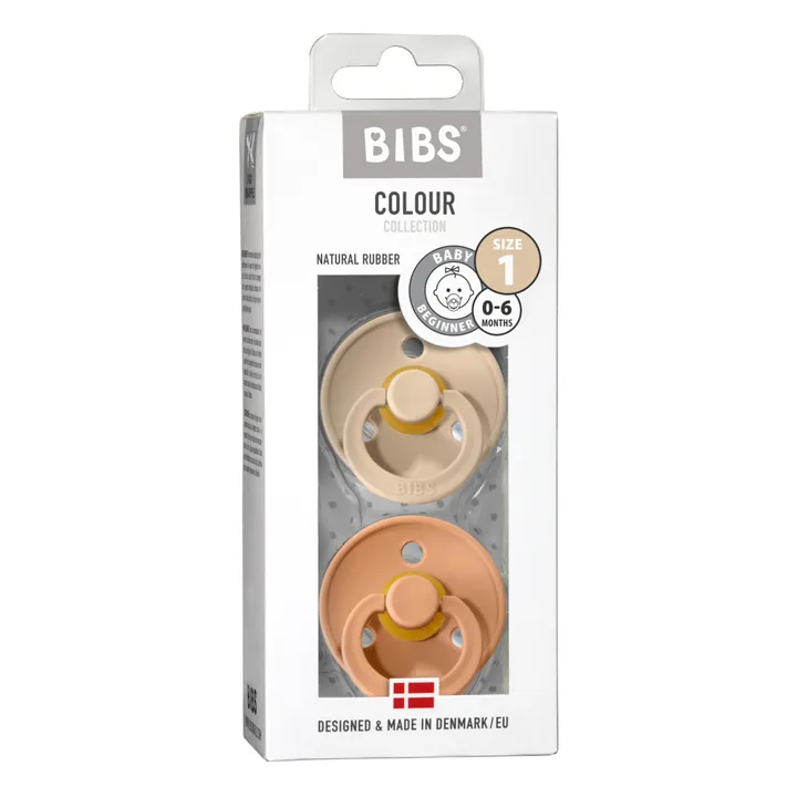 Bibs Tétines en caoutchouc naturel - Set de 2 | Rose pêche
