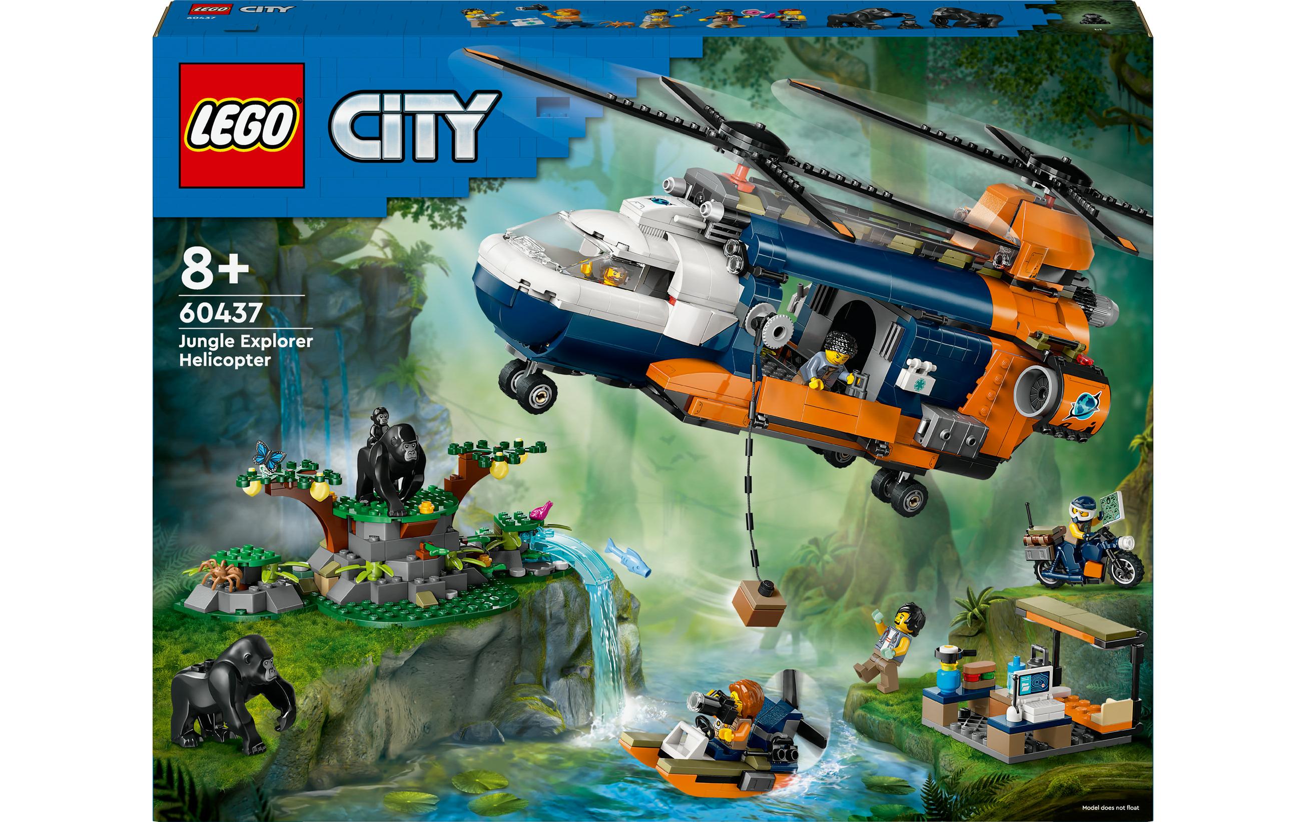 City Dschungelforscher-Hubschrauber 60437Spielset mit detailgetreuem Tandemhubschrauber