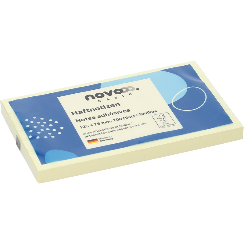 novooo Haftnotizen Basic, 125 x 75 mm, 100 Blatt