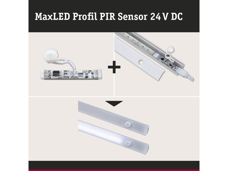 Paulmann Dämmerungssensor MaxLED für Profil, 144 W Profilsensor Night PIR