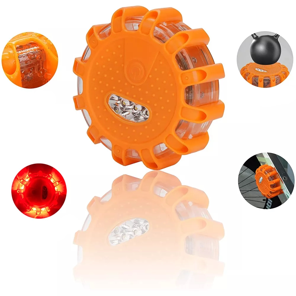 LED Auto Warnlicht Sicherheitsleuchte LKW Blink Licht mit Haken (Batteriebetrieben) - Orange