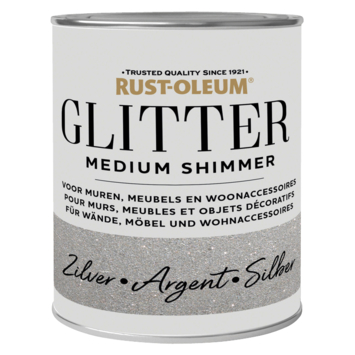 Rust-Oleum glitterverf medium shimmer silver 750 ml