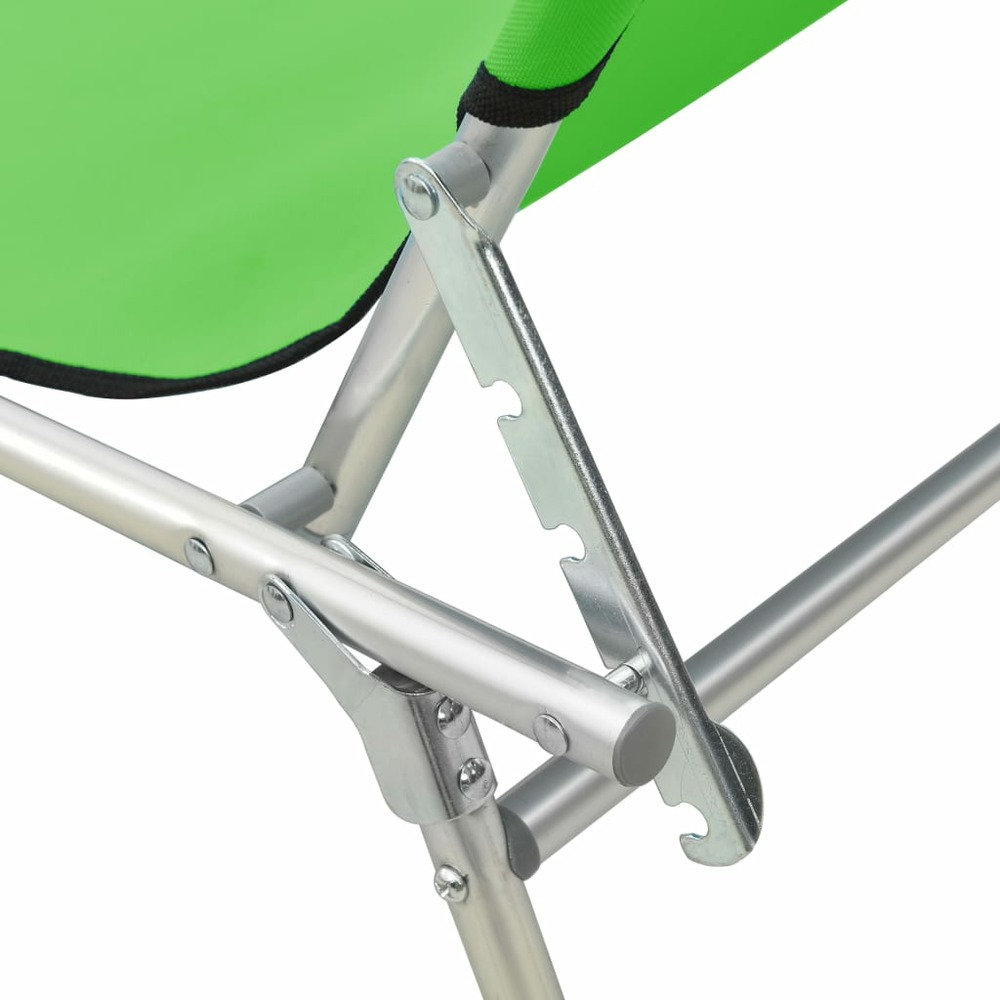 Transat chaise longue bain de soleil lit de jardin terrasse meuble d'extérieur pliable avec auvent acier vert pomme 02_001281