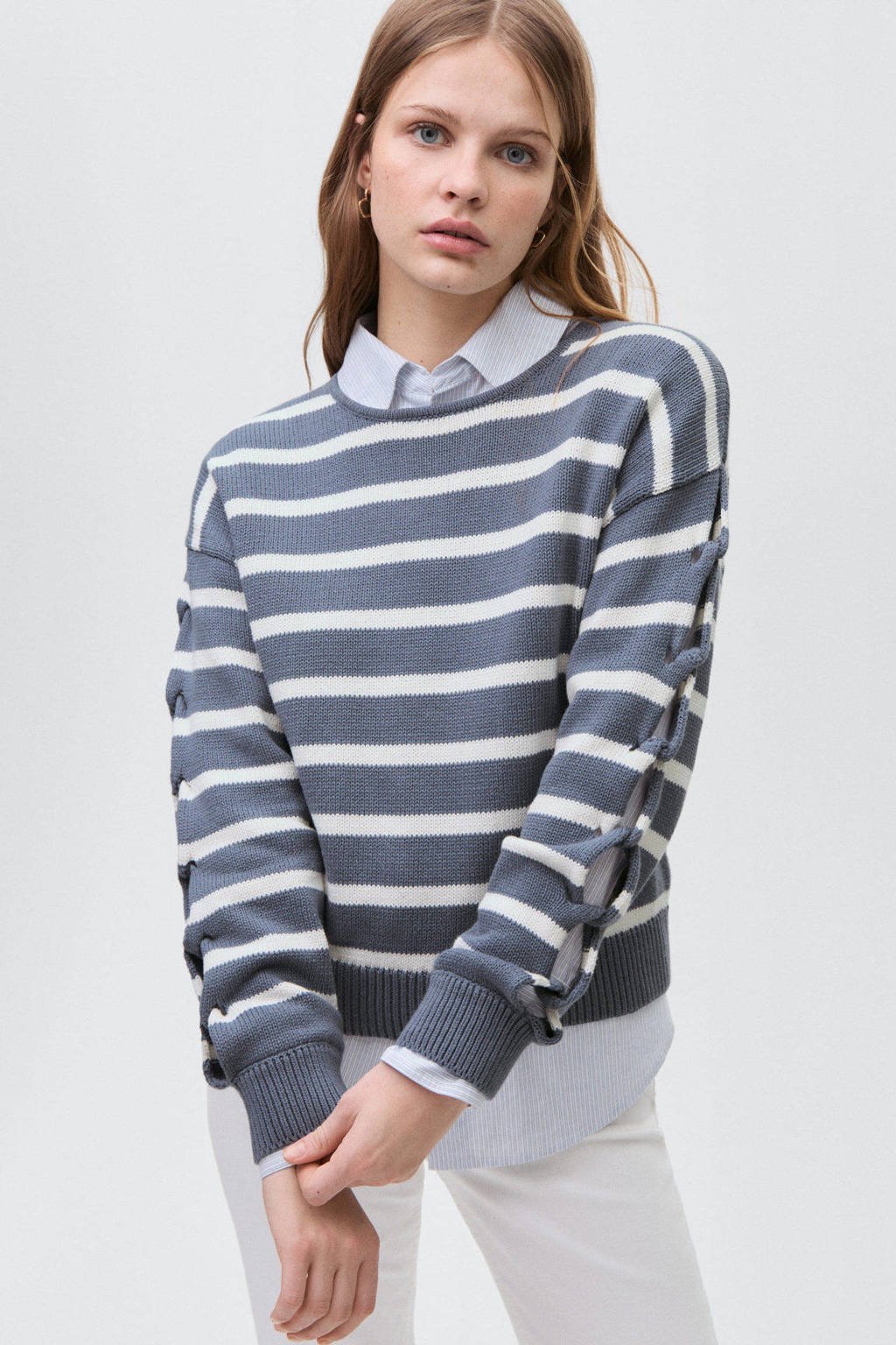 MANGO TEEN trui donkerblauw fijn gebreid